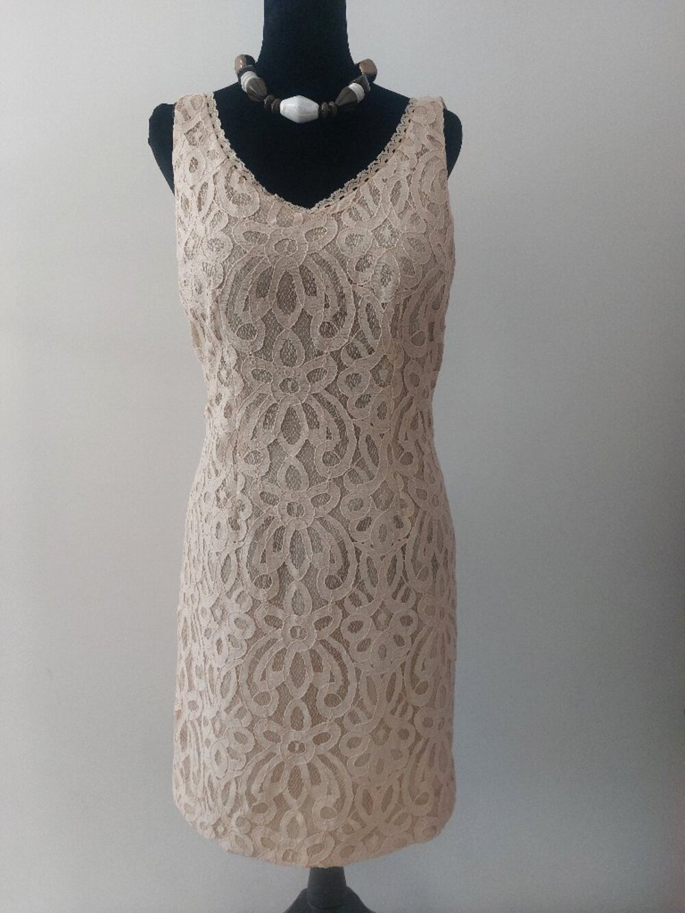 Vintage K. Jordan Fully Lined Vintage Corded Lace Cocktail Dress (Circa 2008)
